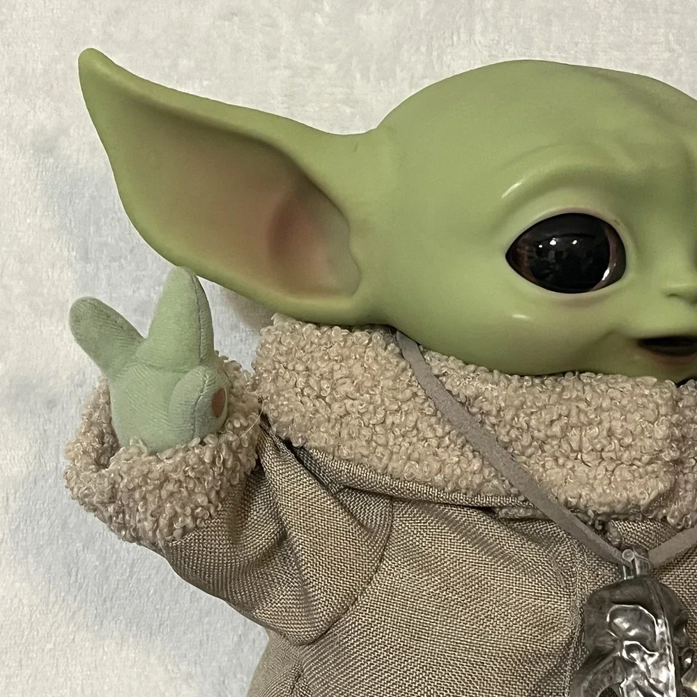 Baby Yoda Plush Toy Doll w/ Beige Outfit & Necklace Office Decor Mattel 2021 12